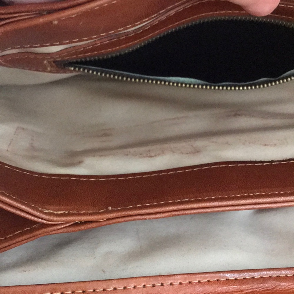Cognac brown vintage JR leather hand bag/purse - Picture 6 of 14